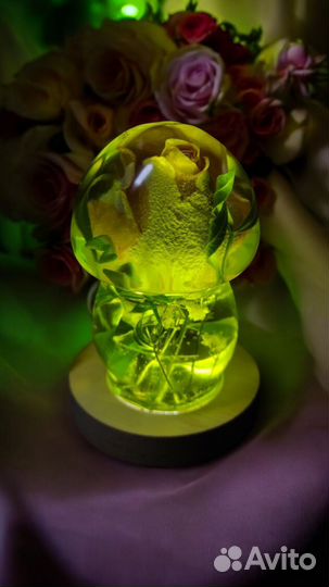 Гриб-светильник с розой