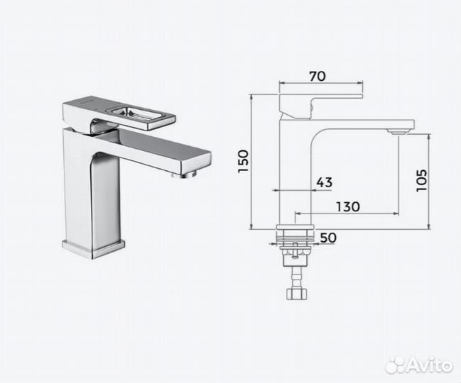 Смеситель для раковины Gappo Futura G1018-1 хром