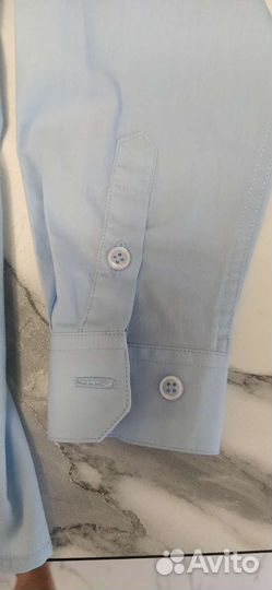 Рубашка голубая 122-128