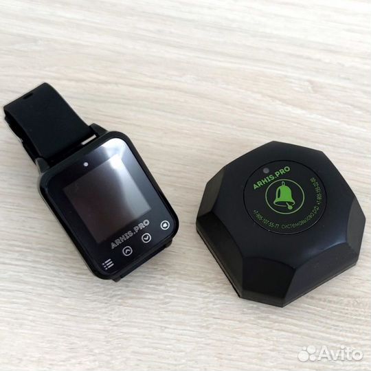 Кнопка вызова официанта модель Бургер и часы Элит