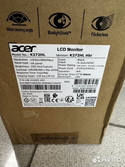 Монитор Acer K272HL