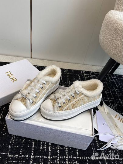 Кеды Dior с мехом