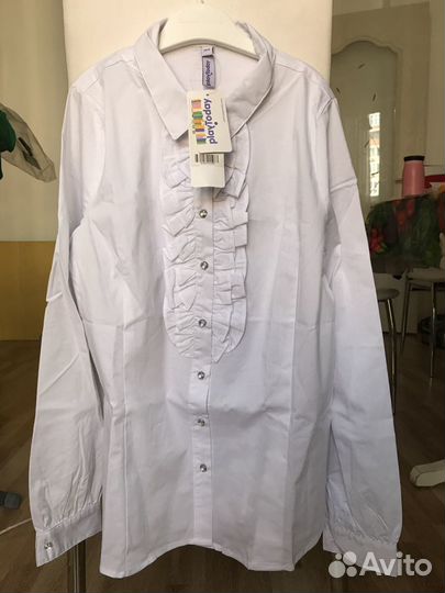Блузка Play Today 164 р-р новая белая, длин рук