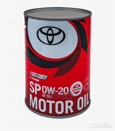 Масло моторное 0W20 toyota 1л синтетика SP GF-6A