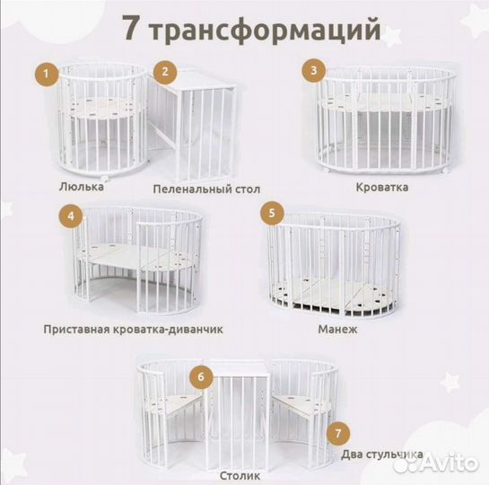 Кроватка трансформер 7 в 1