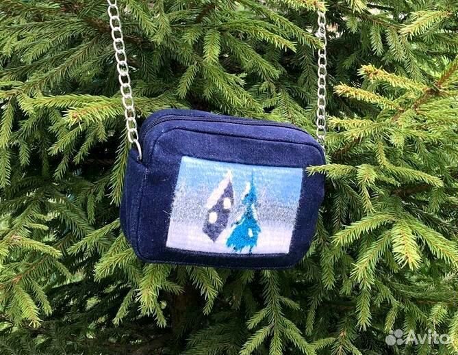 Сумочка джинсовая с гобеленом(ручная работа),новая