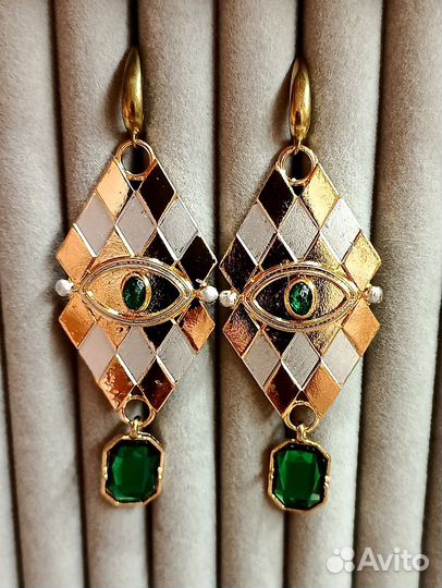 Серьги геометрия Италия