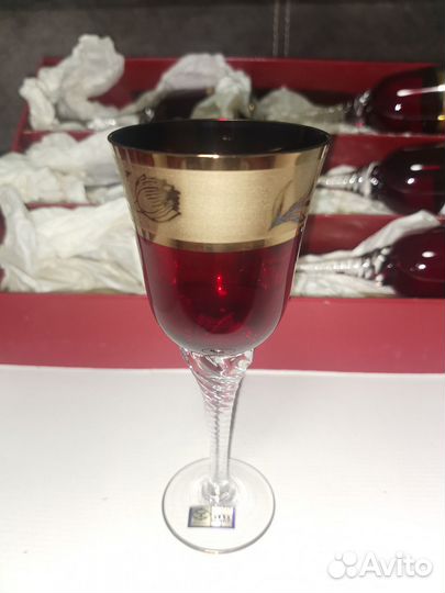 Бокалы 6шт Bohemian ручной работы. Чехословакия