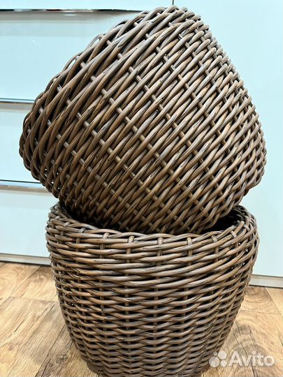 Кашпо из ротанга для цветов 12л