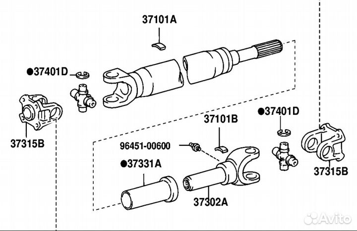 Карданный вал передний Toyota Lexus 3714060380