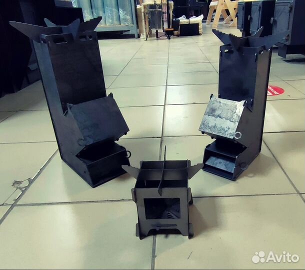 Печка походная щепочница, турбо-печи Ракета