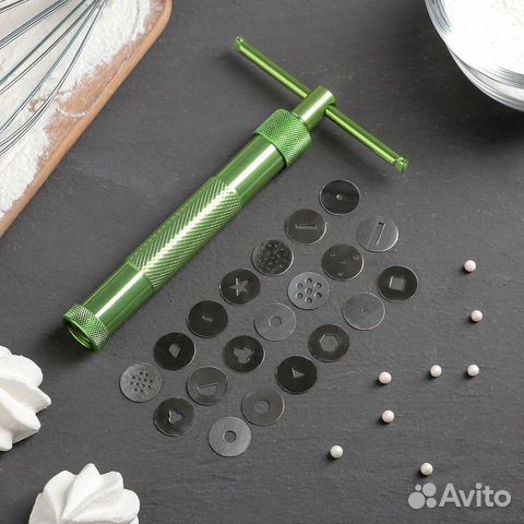 Шприц-пресс кондитерский с насадками, 1,7 см,16,51