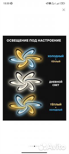 Люстра потолочная светодиодная с пультом