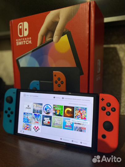 Nintendo switch Oled прошитая 256 гб+13 игр