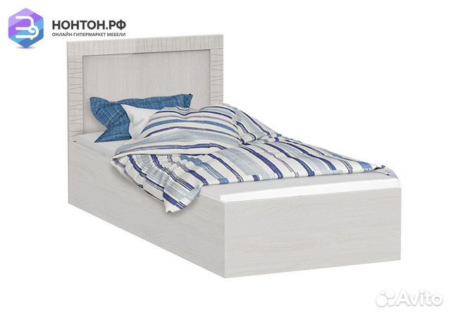 Кровать Вирджиния 0.9 м ясень анкор светлый / санд