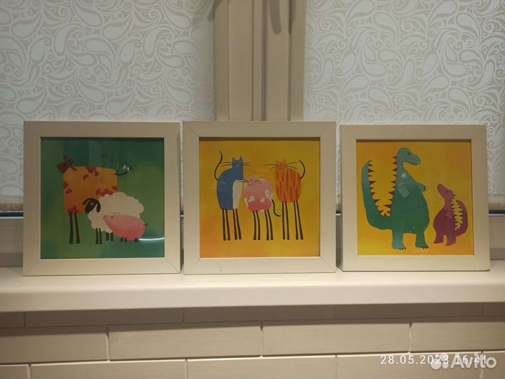 Рамка IKEA с постерами цена за 3 шт