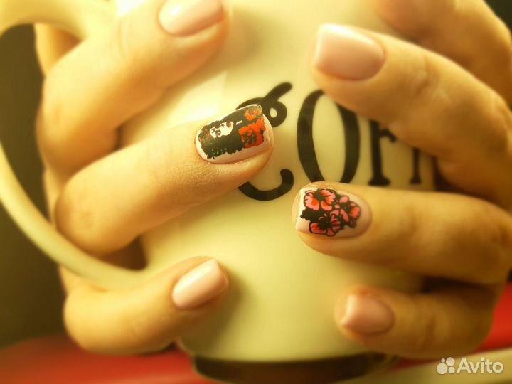 Маникюр (до 1,5 ч.), титановой нитью коррекция