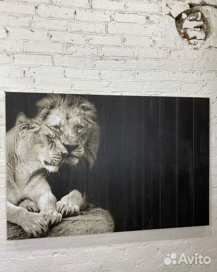 Картина на досках Львы