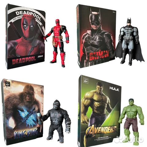 Игрушки - фигурки Халк, Дэдпул, Бэтмен, Кинг Конг