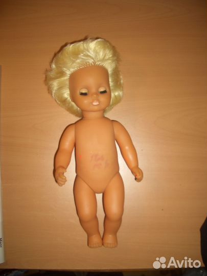 Кукла пупс гдр винтаж 30см полностью резиновая