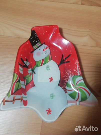 Новогоднее блюдо стекло