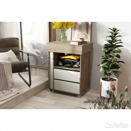 Гладильный комод 02 - Дуб крафт серый / Дуб крафт белый