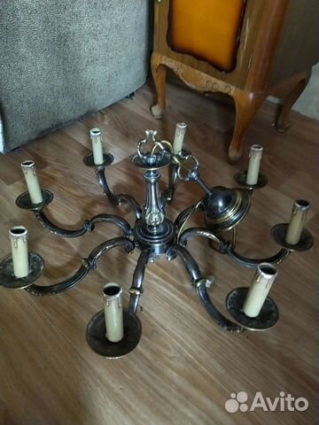 Люстра бронза антиквариат