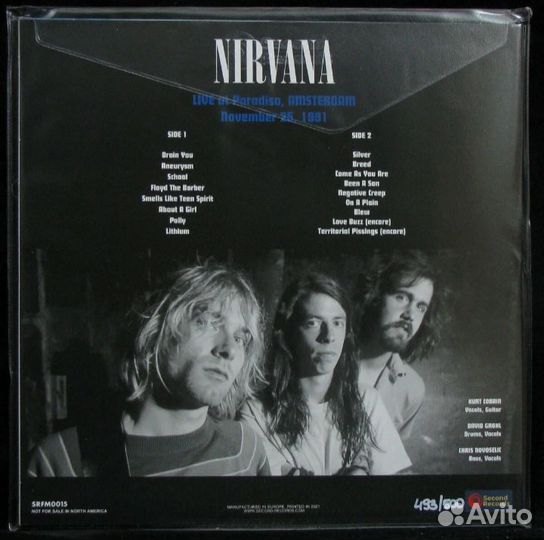 Виниловая Пластинка Nirvana live 1991
