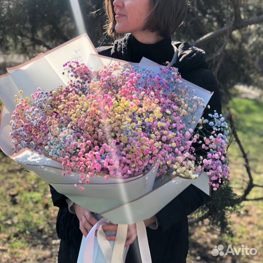 Красивые Букеты из Радужной Гипсофилы