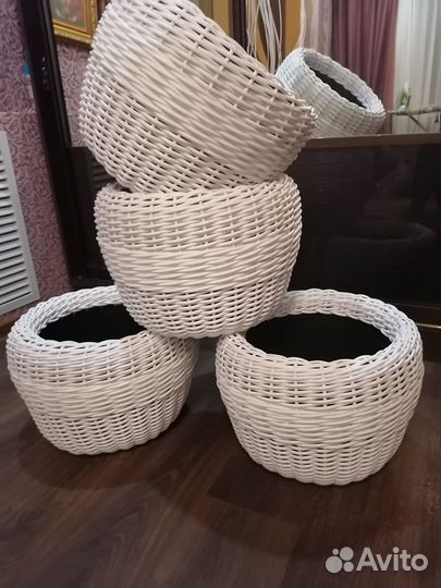 Набор кашпо из полиротанга 20л, 20 л, 12л