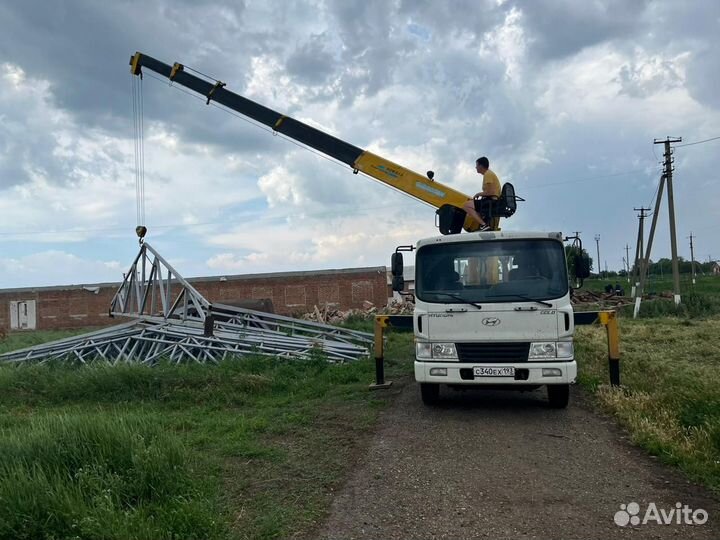 Аренда и услуги манипулятора, стрела 4.5 т, 14 м, борт 7.5 т, 7.5 м