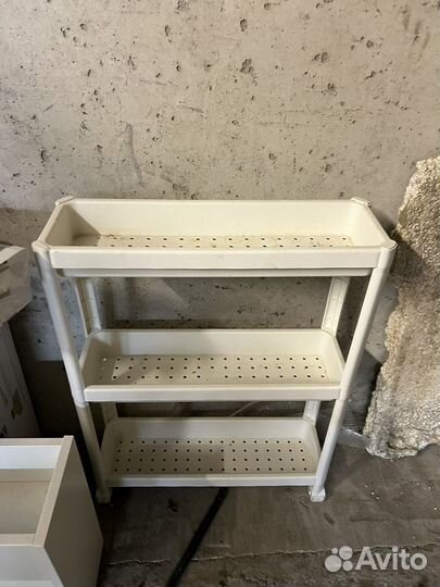Полка для ванной IKEA этажерка на колесиках, белая