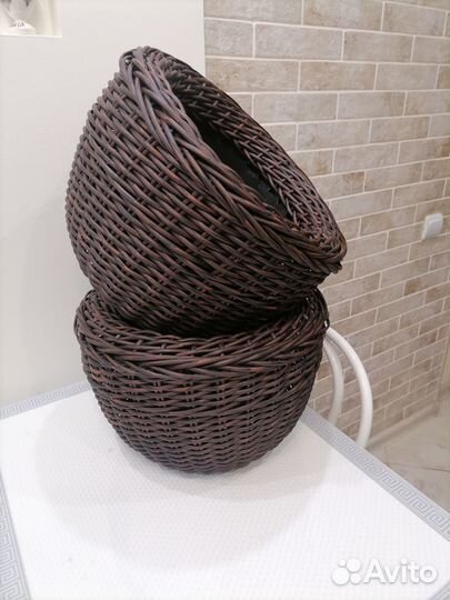 Плету под заказ кашпо из искусственного ротанга