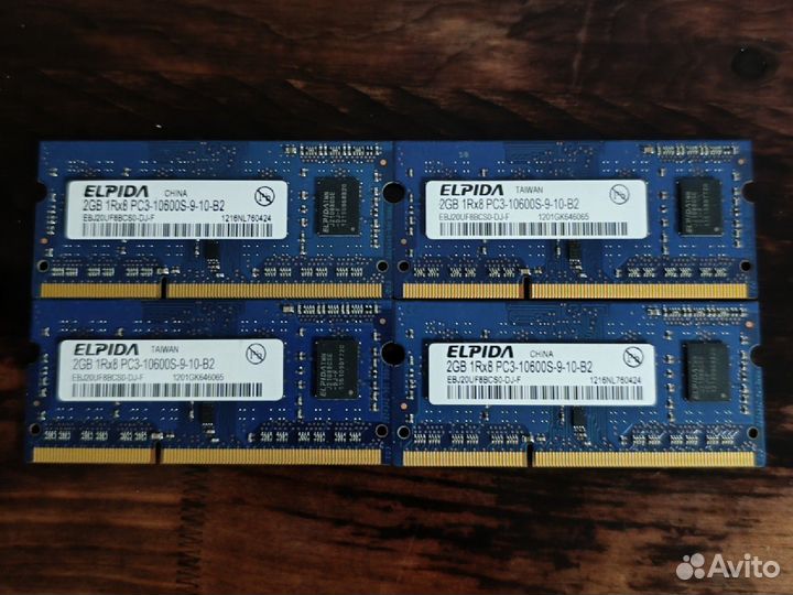 Оперативная память ddr3 elpida 2gb 1Rx8 so-dimm