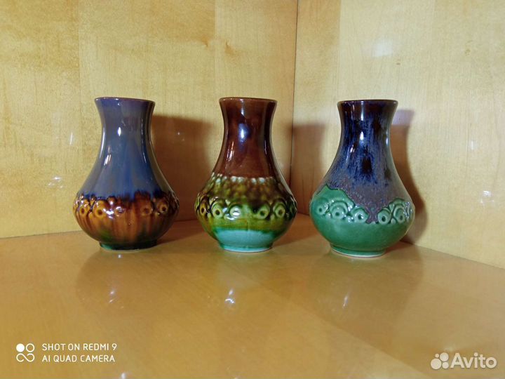 Вазы-вазочки майолика из 70-х Васильковского Мз