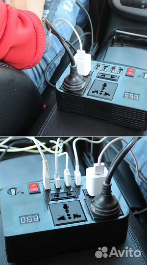 Автомобильный инвертор преобразователь 300W12-220В