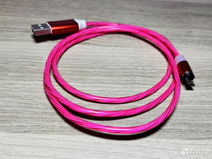 Кабель micro usb розовый