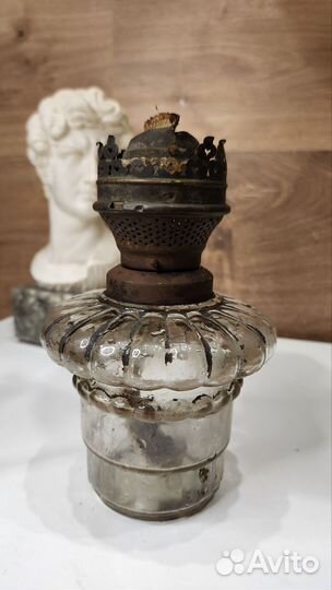 Лампа керосиновая старинная, стекло