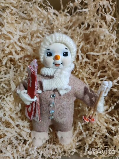 Игрушка ёлочная, ватно-текстильная. Ручная работа