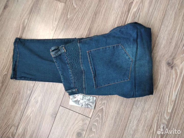 Мото джинсы с защитой синие