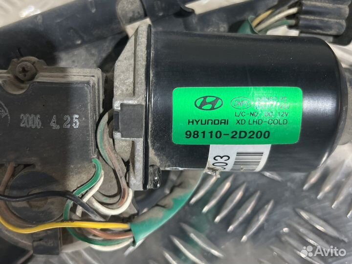 Трапеция дворников на hyundai elantra xd