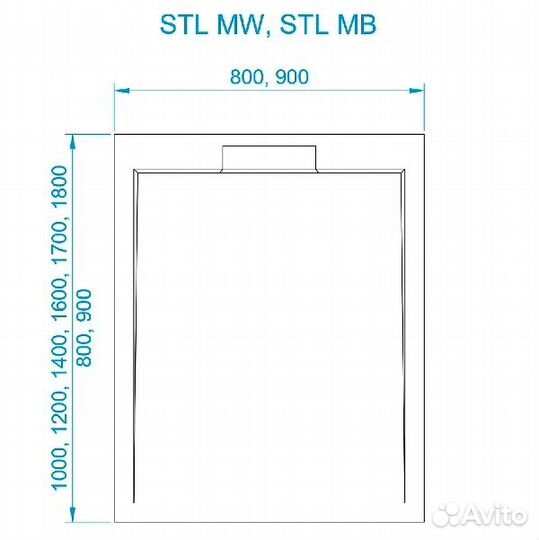 Душевой поддон RGW STL MB чёрный мрамор 80*170*3,5