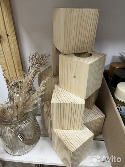 Деревянные подсвечники под электронную свечу