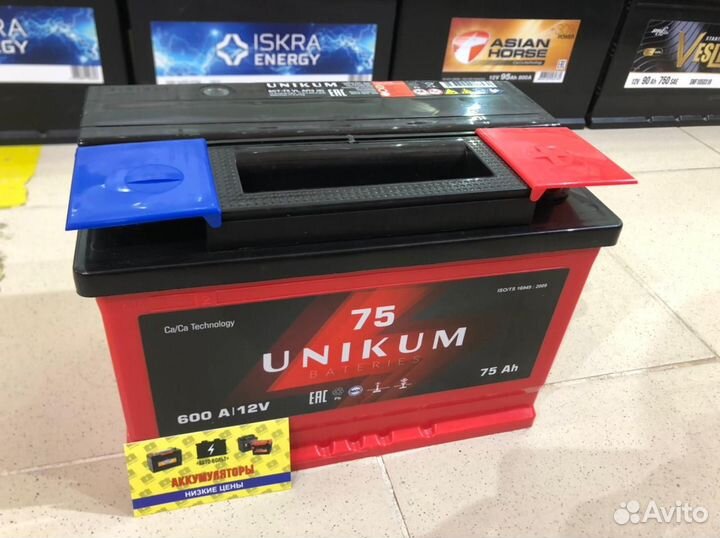Аккумулятор Unikum (Казахстан) 75Ач 600А