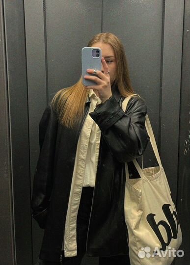 Винтажная кожаная куртка