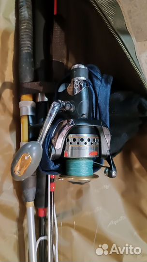 2 удочки в чехле Aquatic с японским спиннингом б/у
