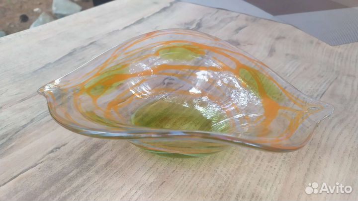 Ваза винтажная, цветное стекло