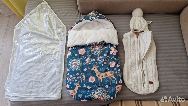 Конверт детский демисезонный + кокон с шапочкой
