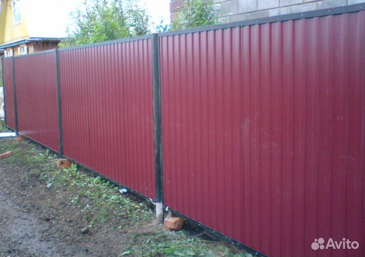 Забор(кованый; из профнастила) под ключ