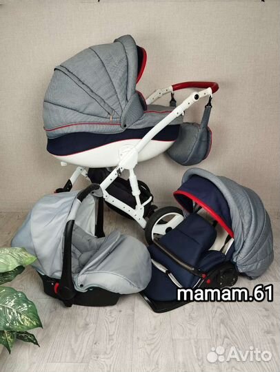 Коляска 3в1 Альпина Ретрус (гелевые колеса)